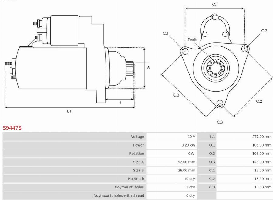 AS-PL S9447S - Starter aaoparts.ro