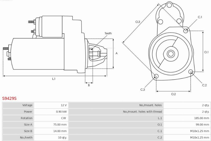 AS-PL S9429S - Starter aaoparts.ro