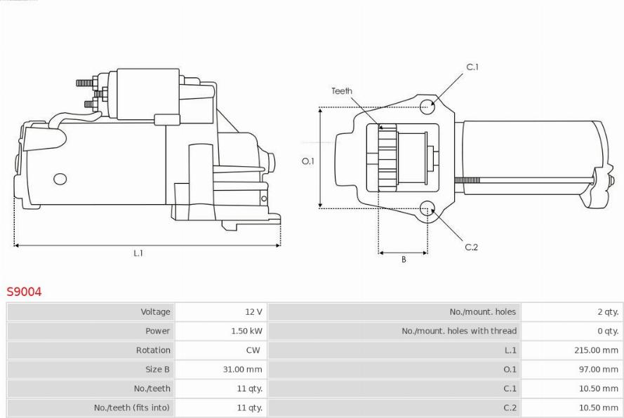 AS-PL S9004 - Starter aaoparts.ro