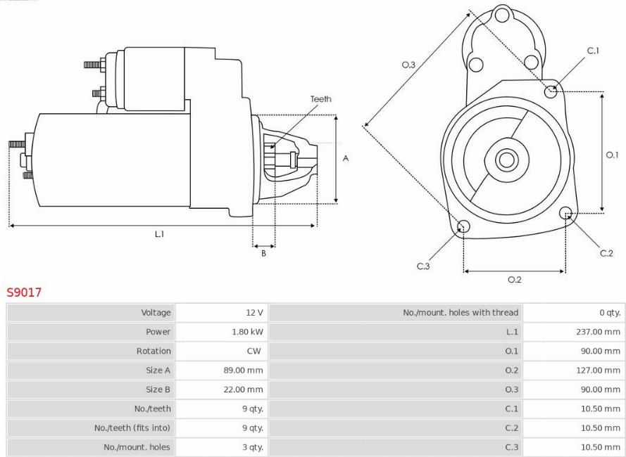 AS-PL S9017 - Starter aaoparts.ro