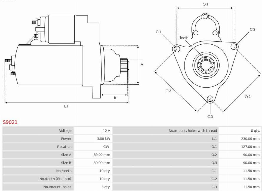 AS-PL S9021 - Starter aaoparts.ro