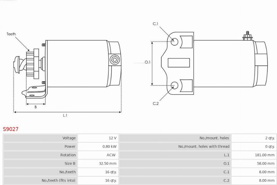 AS-PL S9027 - Starter aaoparts.ro