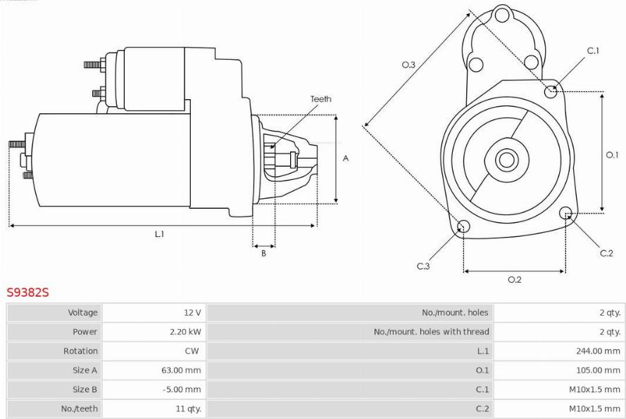 AS-PL S9382S - Starter aaoparts.ro