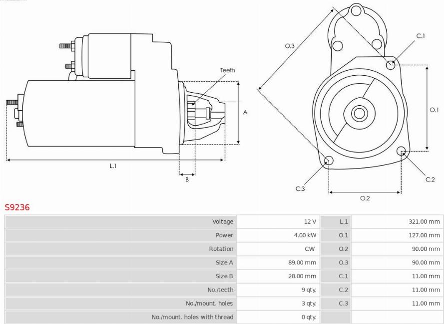 AS-PL S9236 - Starter aaoparts.ro