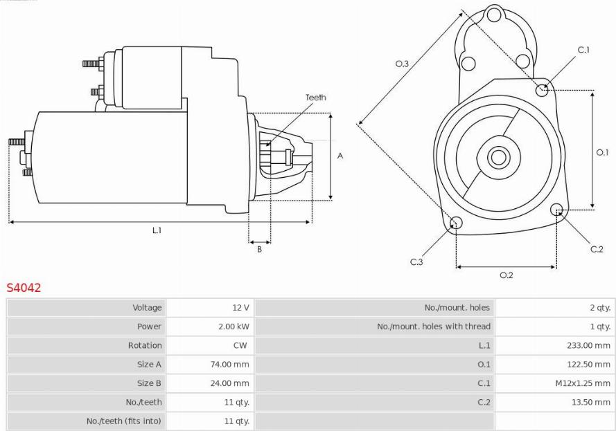 AS-PL S4042 - Starter aaoparts.ro