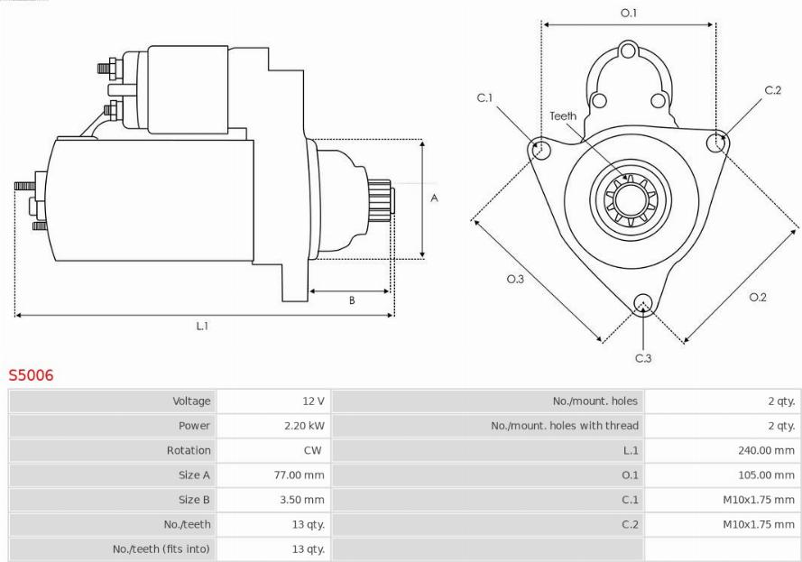 AS-PL S5006 - Starter aaoparts.ro