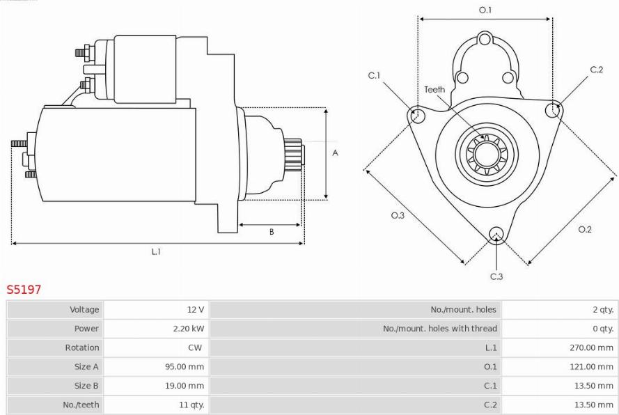 AS-PL S5197 - Starter aaoparts.ro