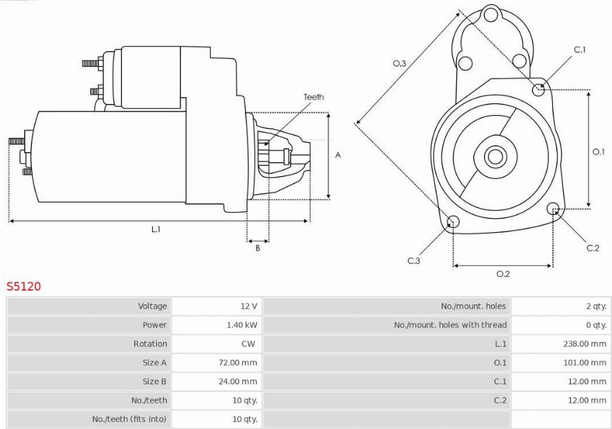 AS-PL S5120 - Starter aaoparts.ro