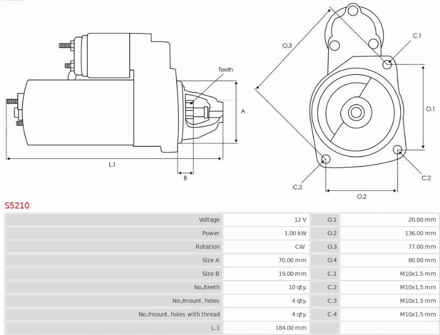 AS-PL S5210 - Starter aaoparts.ro