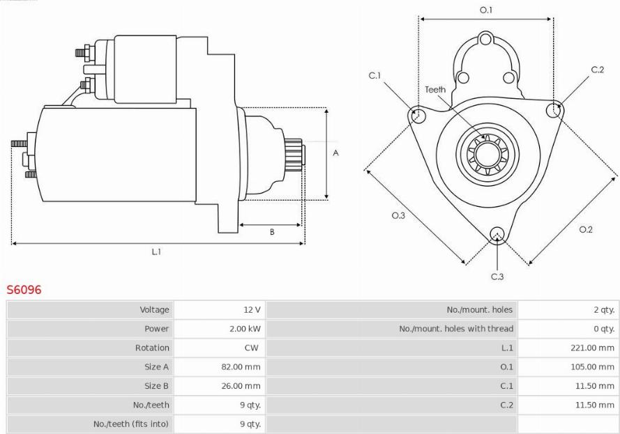 AS-PL S6096 - Starter aaoparts.ro