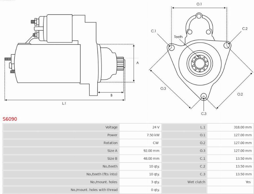 AS-PL S6090 - Starter aaoparts.ro