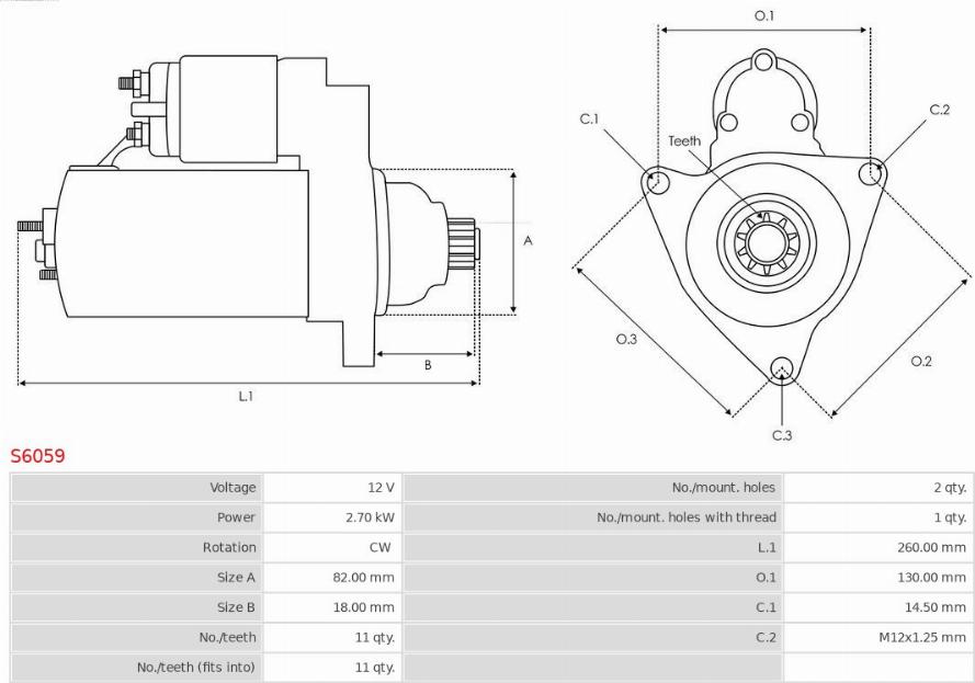 AS-PL S6059 - Starter aaoparts.ro