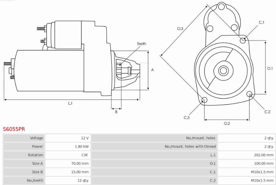 AS-PL S6055PR - Starter aaoparts.ro