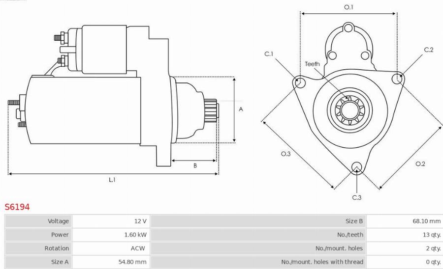 AS-PL S6194 - Starter aaoparts.ro