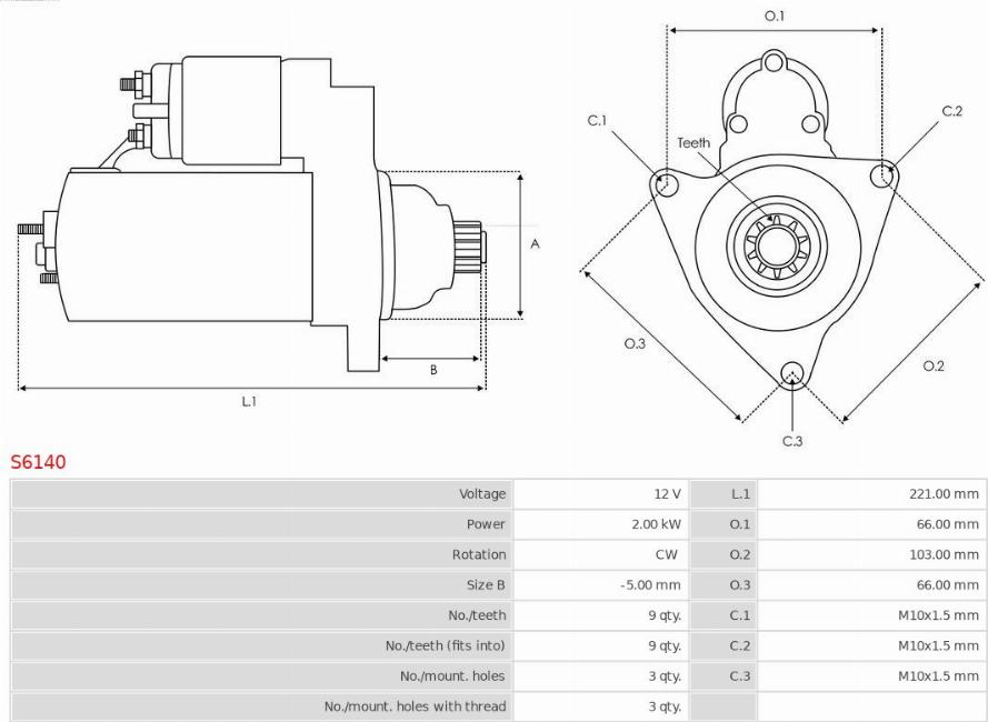 AS-PL S6140 - Starter aaoparts.ro