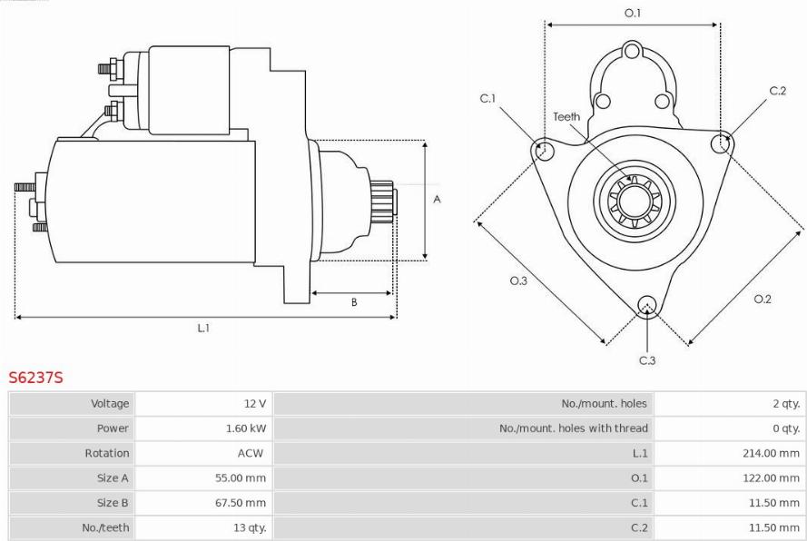 AS-PL S6237S - Starter aaoparts.ro