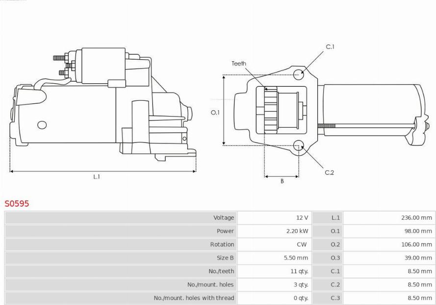 AS-PL S0595 - Starter aaoparts.ro