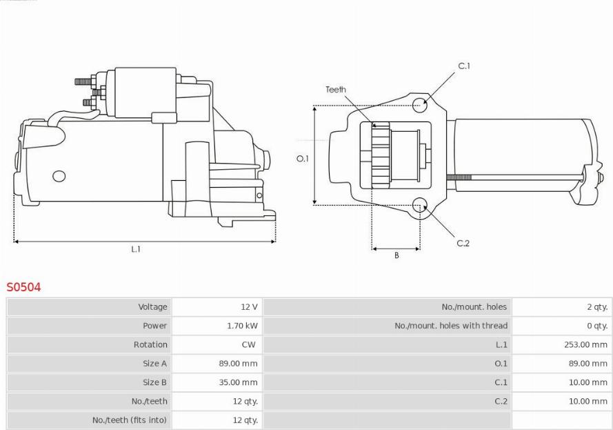 AS-PL S0504 - Starter aaoparts.ro