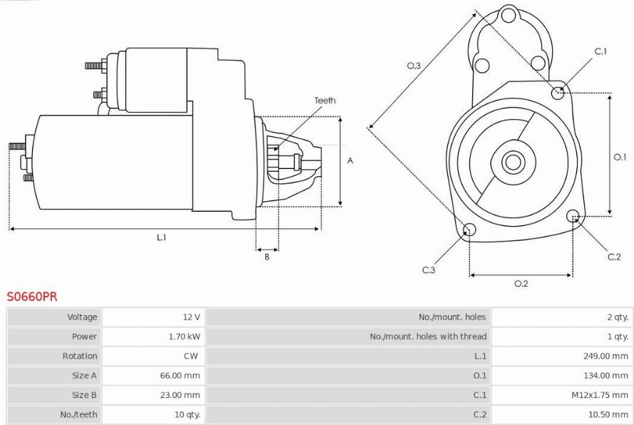 AS-PL S0660PR - Starter aaoparts.ro
