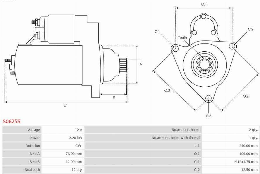 AS-PL S0625S - Starter aaoparts.ro