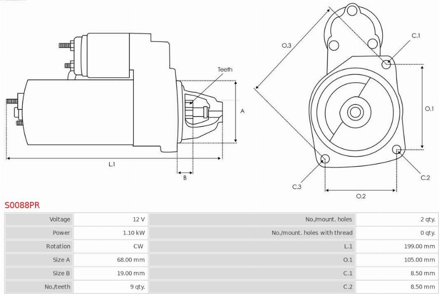 AS-PL S0088PR - Starter aaoparts.ro