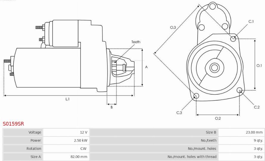 AS-PL S0159SR - Starter aaoparts.ro