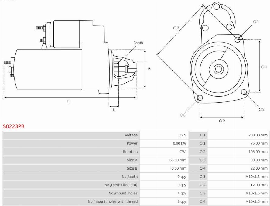 AS-PL S0223PR - Starter aaoparts.ro