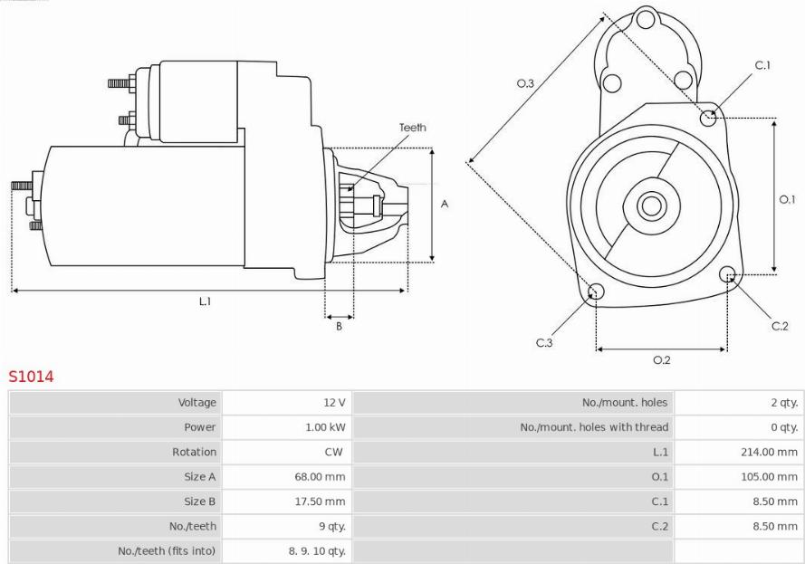 AS-PL S1014 - Starter aaoparts.ro