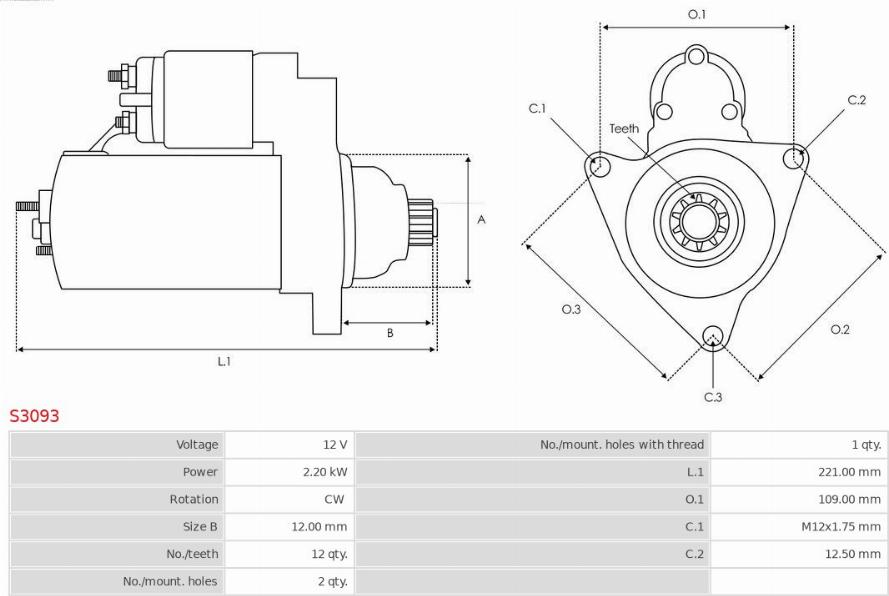 AS-PL S3093 - Starter aaoparts.ro