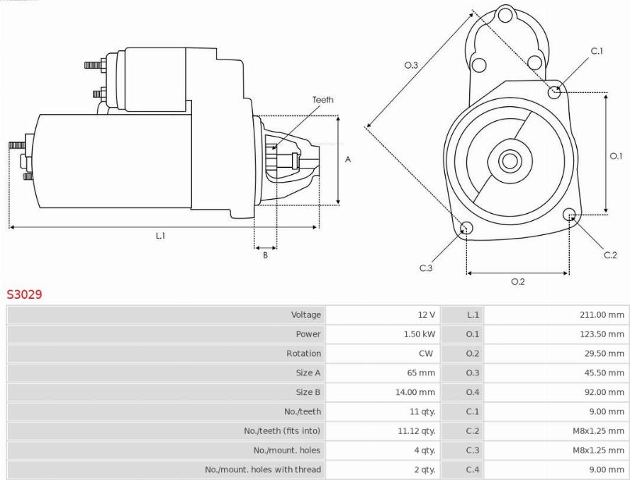 AS-PL S3029 - Starter aaoparts.ro