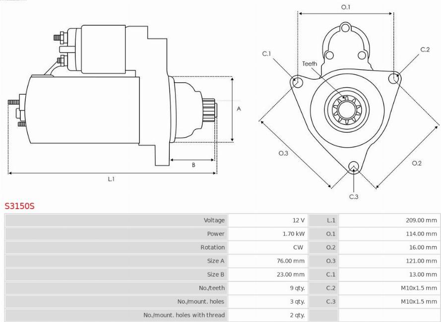 AS-PL S3150S - Starter aaoparts.ro