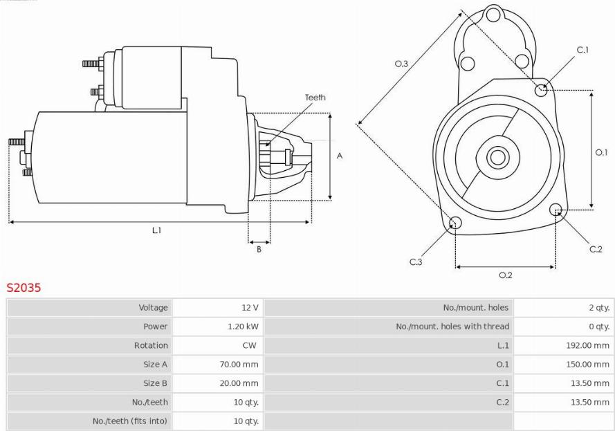 AS-PL S2035 - Starter aaoparts.ro