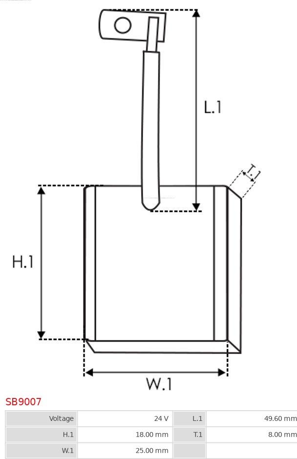 AS-PL SB9007 - Perie, electromotor aaoparts.ro