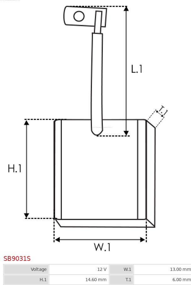 AS-PL SB9031S - Perie, electromotor aaoparts.ro