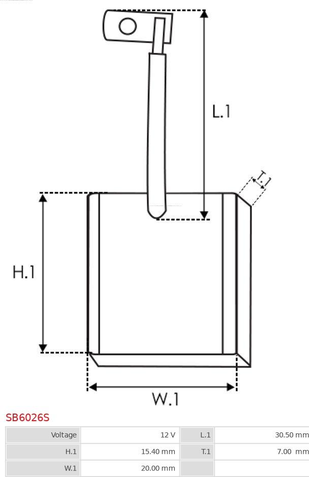 AS-PL SB6026S - Perie, electromotor aaoparts.ro