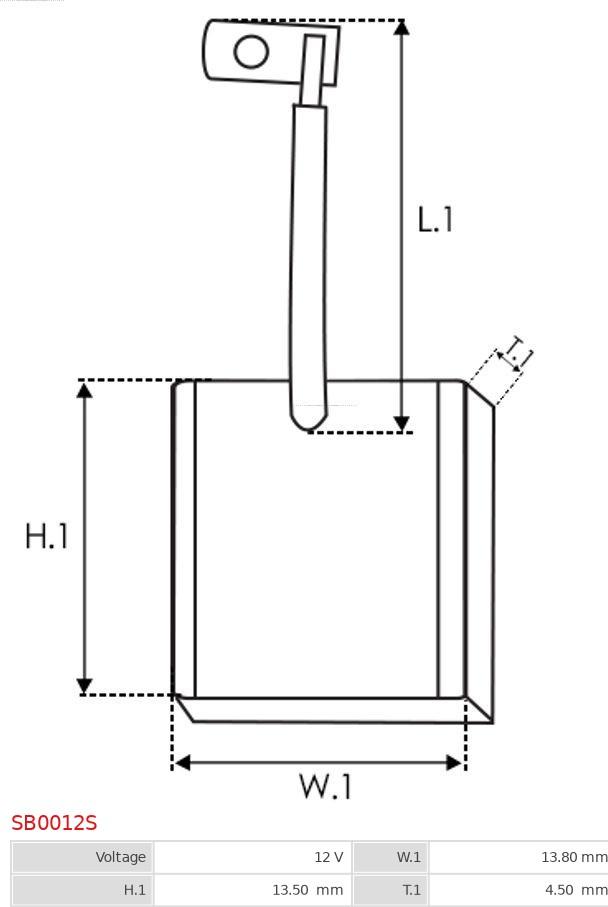 AS-PL SB0012S - Perie, electromotor aaoparts.ro