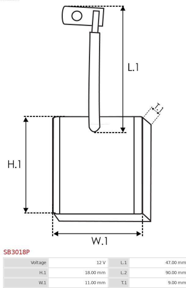 AS-PL SB3018P - Perie, electromotor aaoparts.ro