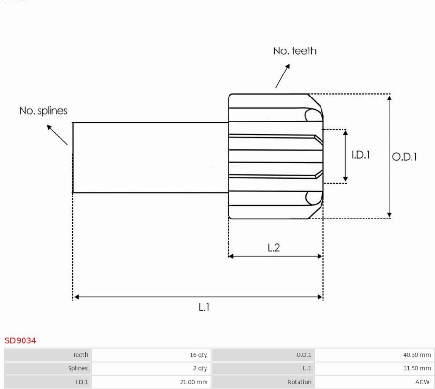 AS-PL SD9034 - Pinion electromotor aaoparts.ro