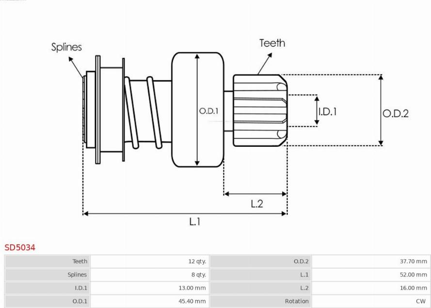 AS-PL SD5034 - Pinion electromotor aaoparts.ro