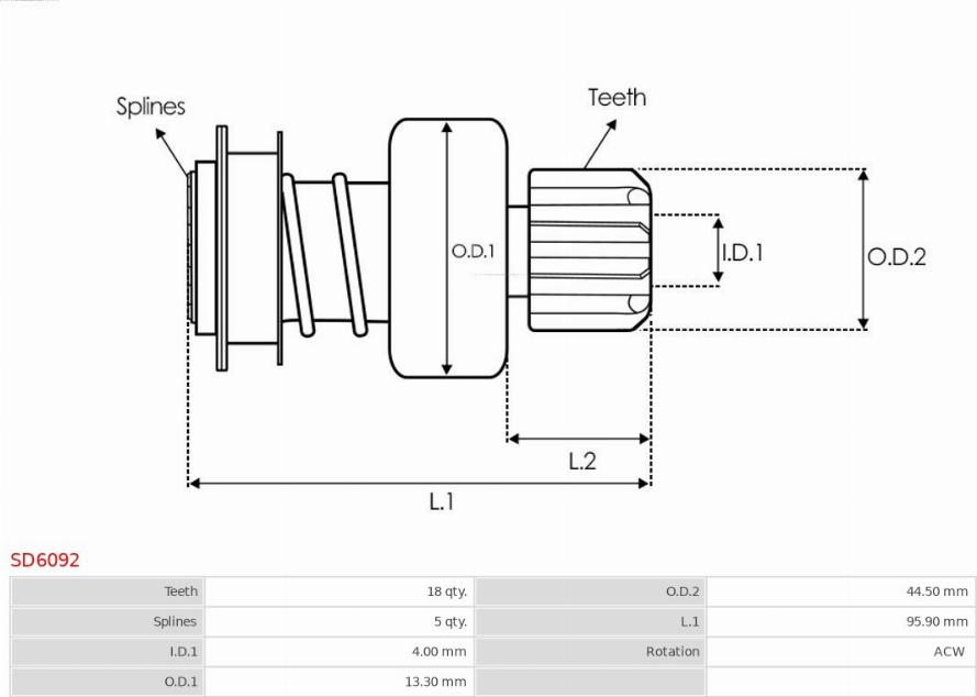 AS-PL SD6092 - Pinion electromotor aaoparts.ro