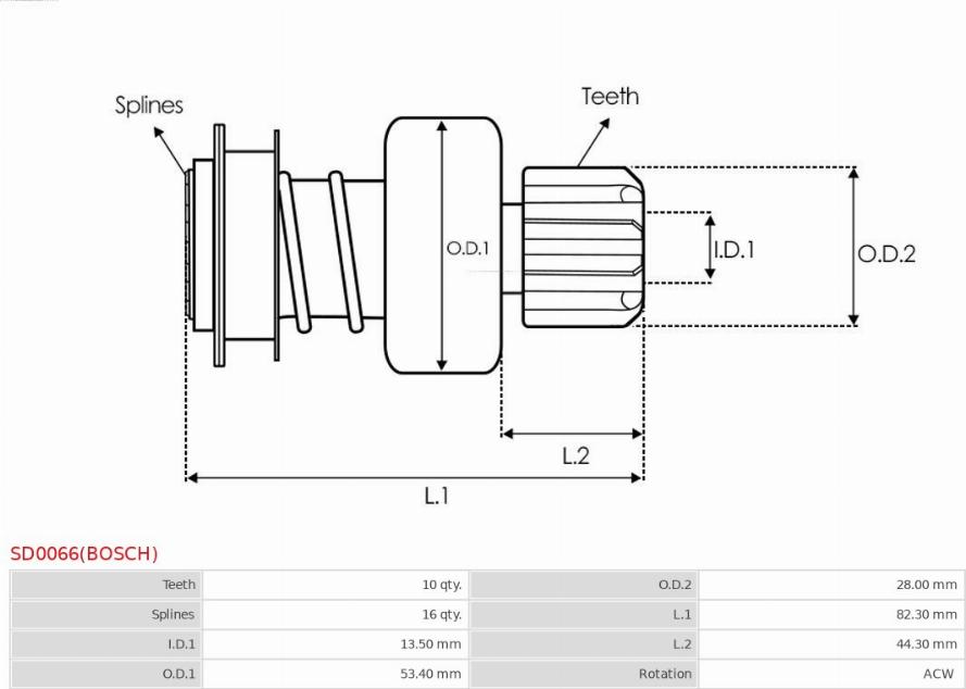 AS-PL SD0066(BOSCH) - Pinion electromotor aaoparts.ro