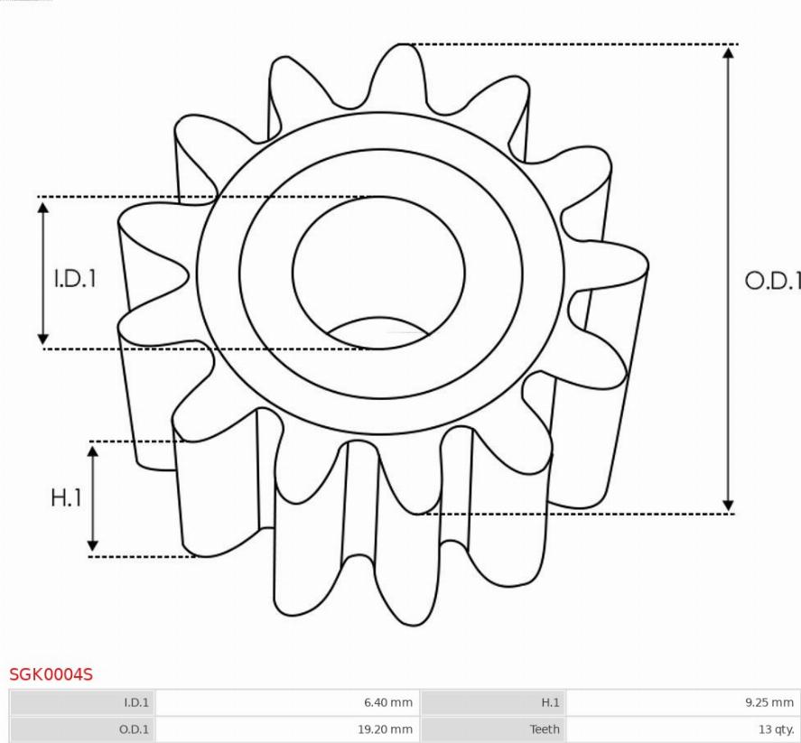 AS-PL SGK0004S - Chit reparatie, demaror aaoparts.ro