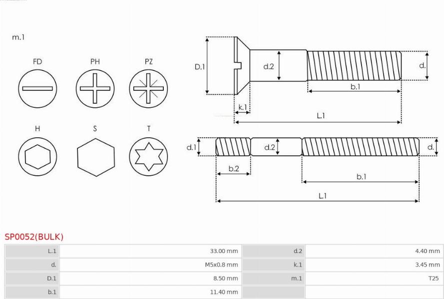 AS-PL SP0052(BULK) - Chit reparatie, alternator aaoparts.ro