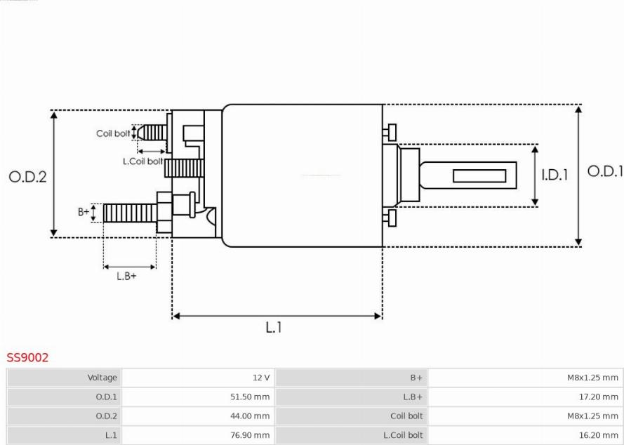 AS-PL SS9002 - Solenoid, electromotor aaoparts.ro