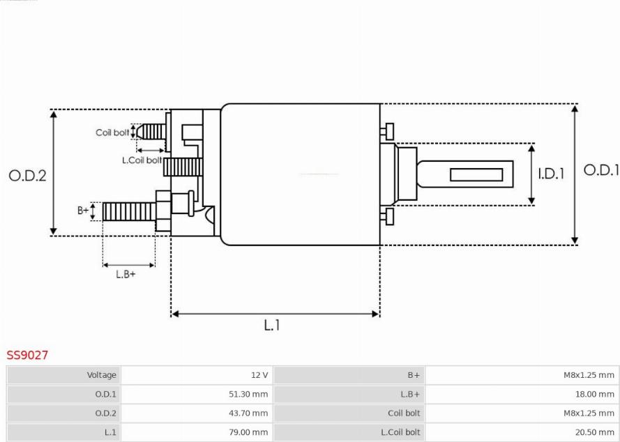 AS-PL SS9027 - Solenoid, electromotor aaoparts.ro