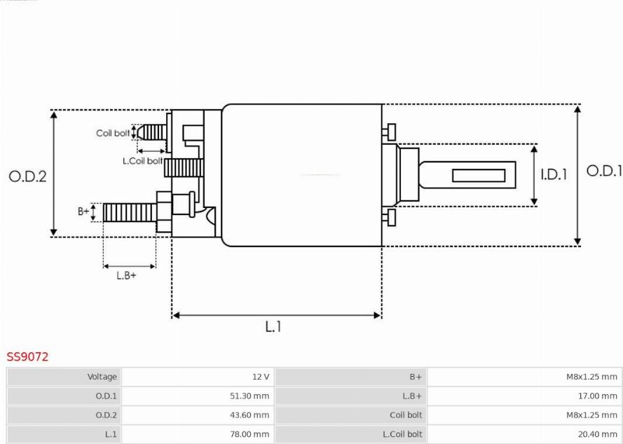 AS-PL SS9072 - Solenoid, electromotor aaoparts.ro