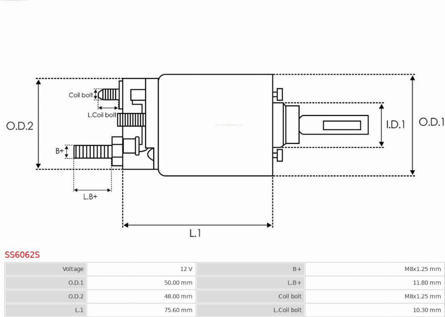 AS-PL SS6062S - Solenoid, electromotor aaoparts.ro