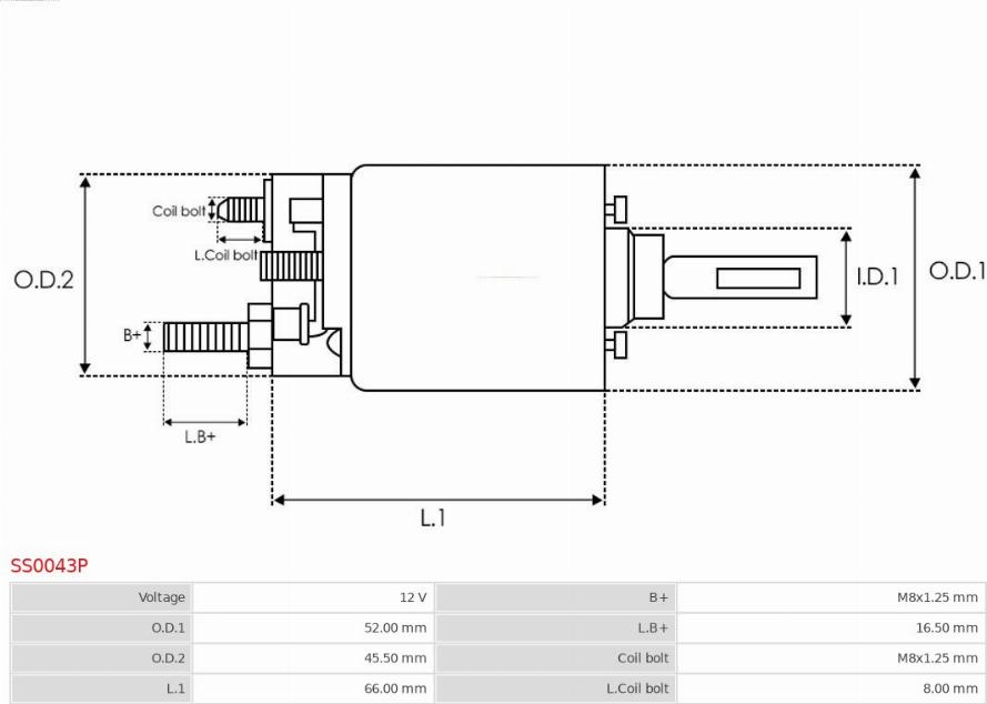 AS-PL SS0043P - Solenoid, electromotor aaoparts.ro