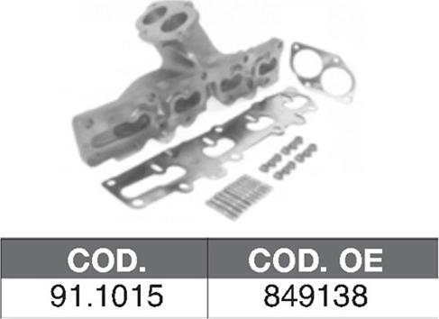 ASSO 91.1015 - Galerie, sistem de esapament aaoparts.ro