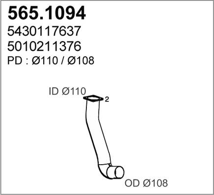 ASSO 565.1094 - Racord evacuare aaoparts.ro